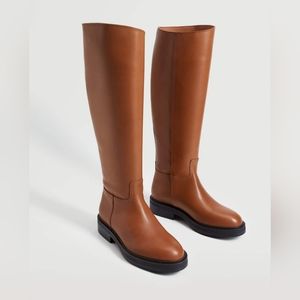 Women Shoes, Leather boots with tall leg